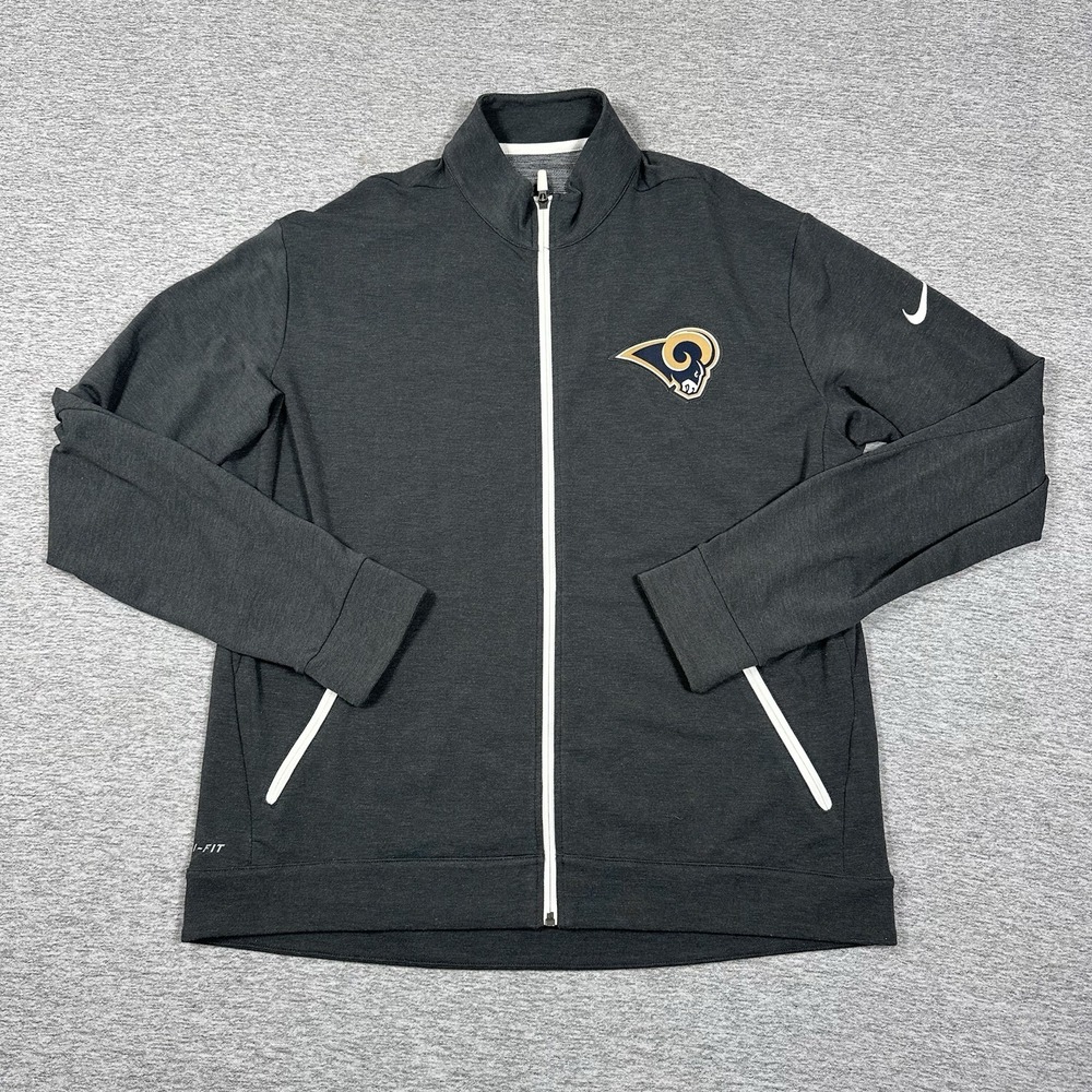 Los Angeles Rams Nike On Field Jacket Mens XL Gray Full Zip Football NFL